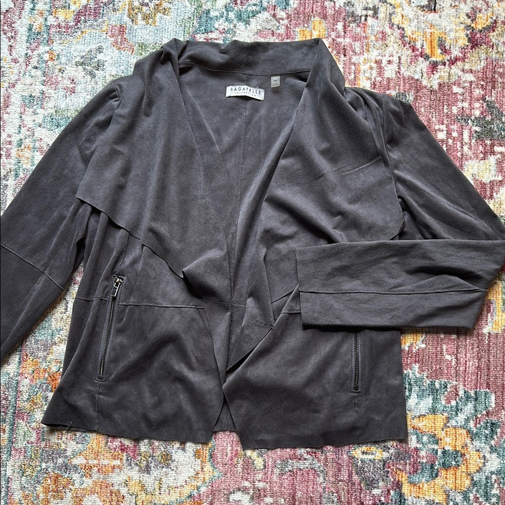 Bagatelle Gray Blazer with Draped Front